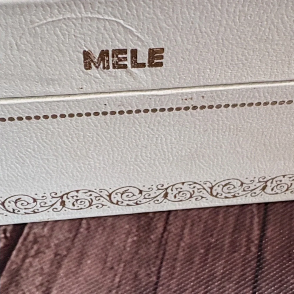Vintage Mele Jewelry Box Cream with Gold Trim Gold Interior